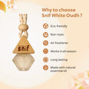 Snif Diamond Hanging Car Air Freshener with Refill Pack (White Oudh 10ml + 15ml Refill Pack)