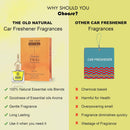 The Old Natural Car Freshener with Essential Oils Fragrance in Glass bottle with Wooden Diffuser Lid | Moods, Sandal Twig and Lavish Musk Car Freshener Combo Pack (3 * 10ml)