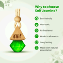 Snif Diamond Hanging Car Air Freshener with Refill Pack (Jazzy Jasmine, Breezy blue, White Oudh 10ml + 15ml Refill Pack)
