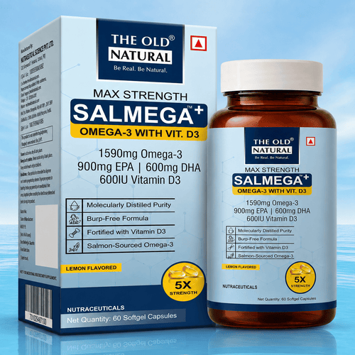 Salmega Omega-3 + Vitamin D3 Softgels | 1590mg Omega-3 with 900mg EPA, 600mg DHA & 600 IU Vitamin D3