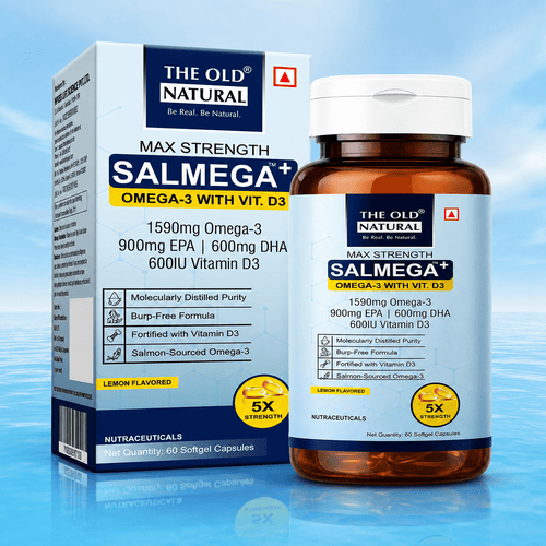 Salmega Omega-3 + Vitamin D3 Softgels | 1590mg Omega-3 with 900mg EPA, 600mg DHA & 600 IU Vitamin D3