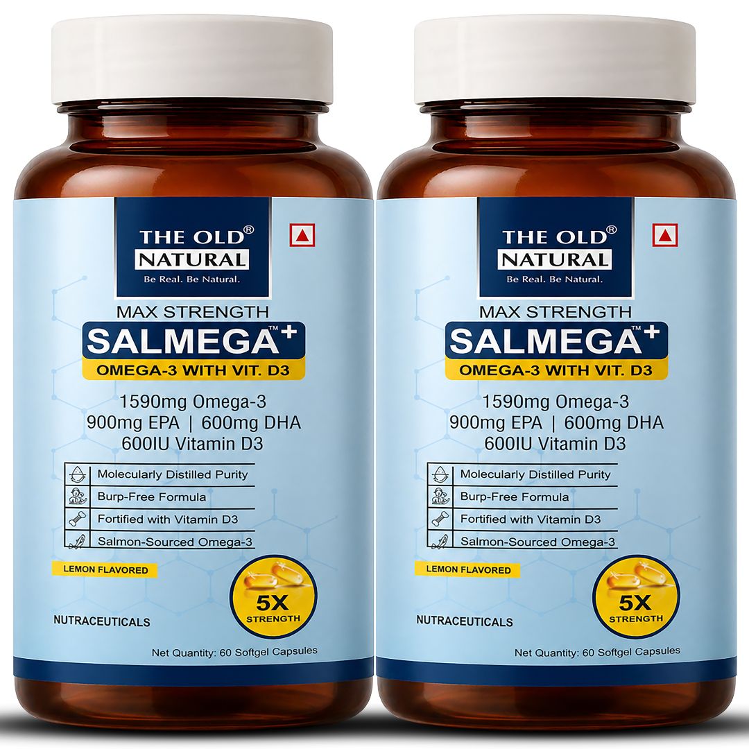 Salmega Omega-3 + Vitamin D3 Softgels | 1590mg Omega-3 with 900mg EPA, 600mg DHA & 600 IU Vitamin D3