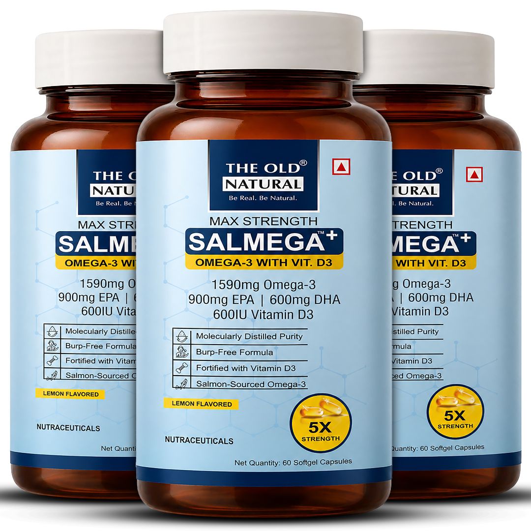 Salmega Omega-3 + Vitamin D3 Softgels | 1590mg Omega-3 with 900mg EPA, 600mg DHA & 600 IU Vitamin D3