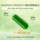 Salmega Veg Omega-3 | 450 mg EPA + 150 mg DHA from Marine Algae | 60 Capsules