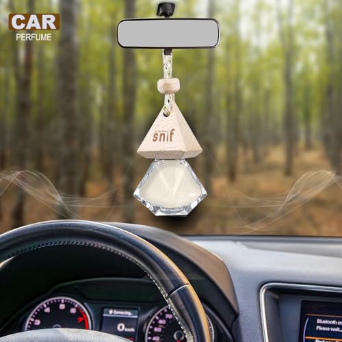 Snif Diamond Hanging Car Air Freshener with Refill Pack (White Oudh 10ml + 15ml Refill Pack)