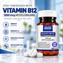 NuVIT-B12 Methylcobalamin 1500 mcg | Vitamin B12 Tablets | Energy, Focus & Nerve Support | 60 Tablets