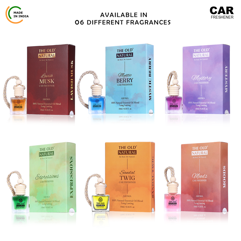 The Old Natural Car Air Freshener with Essential Oils Fragrance in Gla