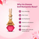 Snif Diamond Hanging Car Air Freshener with Refill Pack (Romantic Rose 10ml + 15ml Refill Pack)
