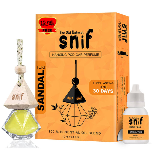 Snif Diamond Hanging Car Air Freshener with Refill Pack (Romantic Rose 10ml + 15ml Refill Pack)