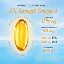 Salmega Omega-3 + Vitamin D3 Softgels | 1590mg Omega-3 with 900mg EPA, 600mg DHA & 600 IU Vitamin D3