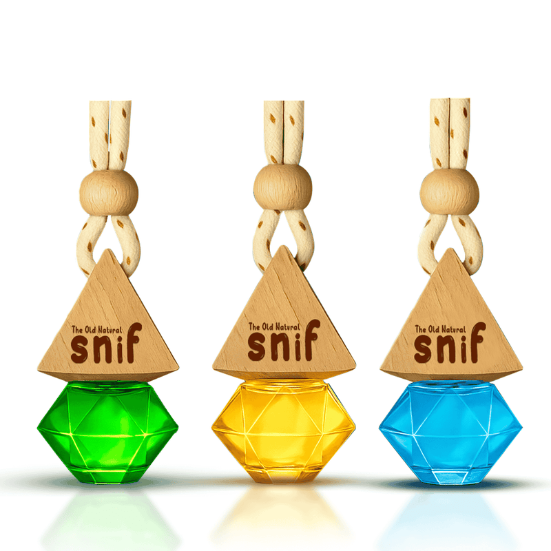 Snif Diamond Hanging Car Air Freshener with Refill Pack (Jazzy Jasmine, Breezy blue, White Oudh 10ml + 15ml Refill Pack)