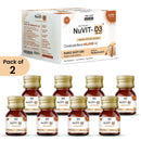 NuVit D3 60K iu Shots ( 5ml*4 Shots ) | Pack of 2 | Sugar Free | Butterscotch Flavour