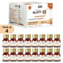 NuVit D3 60K iu Shots ( 5ml*4 Shots ) | Pack of 2 | Sugar Free | Butterscotch Flavour
