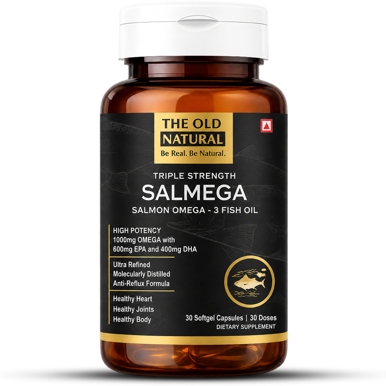 Salmega Triple Strength Salmon Omega-3 Fish Oil Capsules | EPA & DHA Support | 30 Softgel Capsules