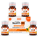 NuVit D3 60K iu Shots ( 5ml*4 Shots ) | Pack of 2 | Sugar Free | Orange Flavour