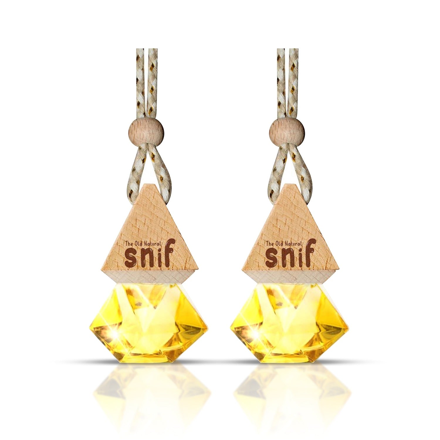 Snif Diamond Hanging Car Air Freshener with Refill Pack (Sandal Twig 10ml + 15ml Refill Pack)