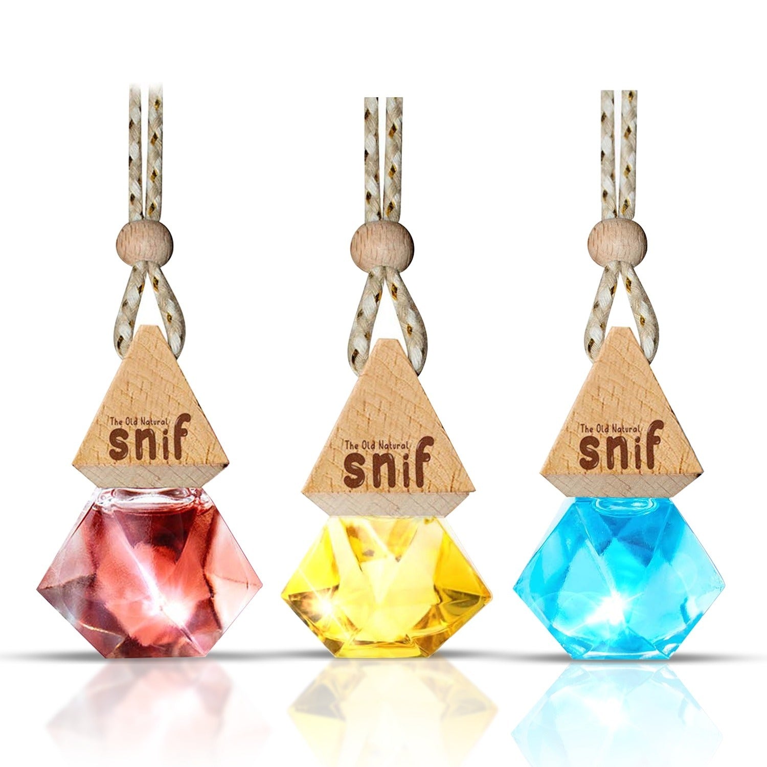 Snif Diamond Hanging Car Air Freshener with Refill Pack (Lavish Musk 10ml + 15ml Refill Pack)
