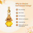 Snif Diamond Hanging Car Air Freshener with Refill Pack (Sandal Twig 10ml + 15ml Refill Pack)