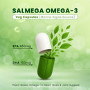 The Old Natural Salmega Veg Omega 3 |1600mg Marine Algae Omega | 450mg EPA & 150mg DHA | Vegetarian Omega 3 | Algal DHA | Plant Based | No Fish Oil Used Capsules for Men & Women - 60 Veg Capsules