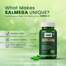 The Old Natural Salmega Veg Omega 3 |1600mg Marine Algae Omega | 450mg EPA & 150mg DHA | Vegetarian Omega 3 | Algal DHA | Plant Based | No Fish Oil Used Capsules for Men & Women - 60 Veg Capsules