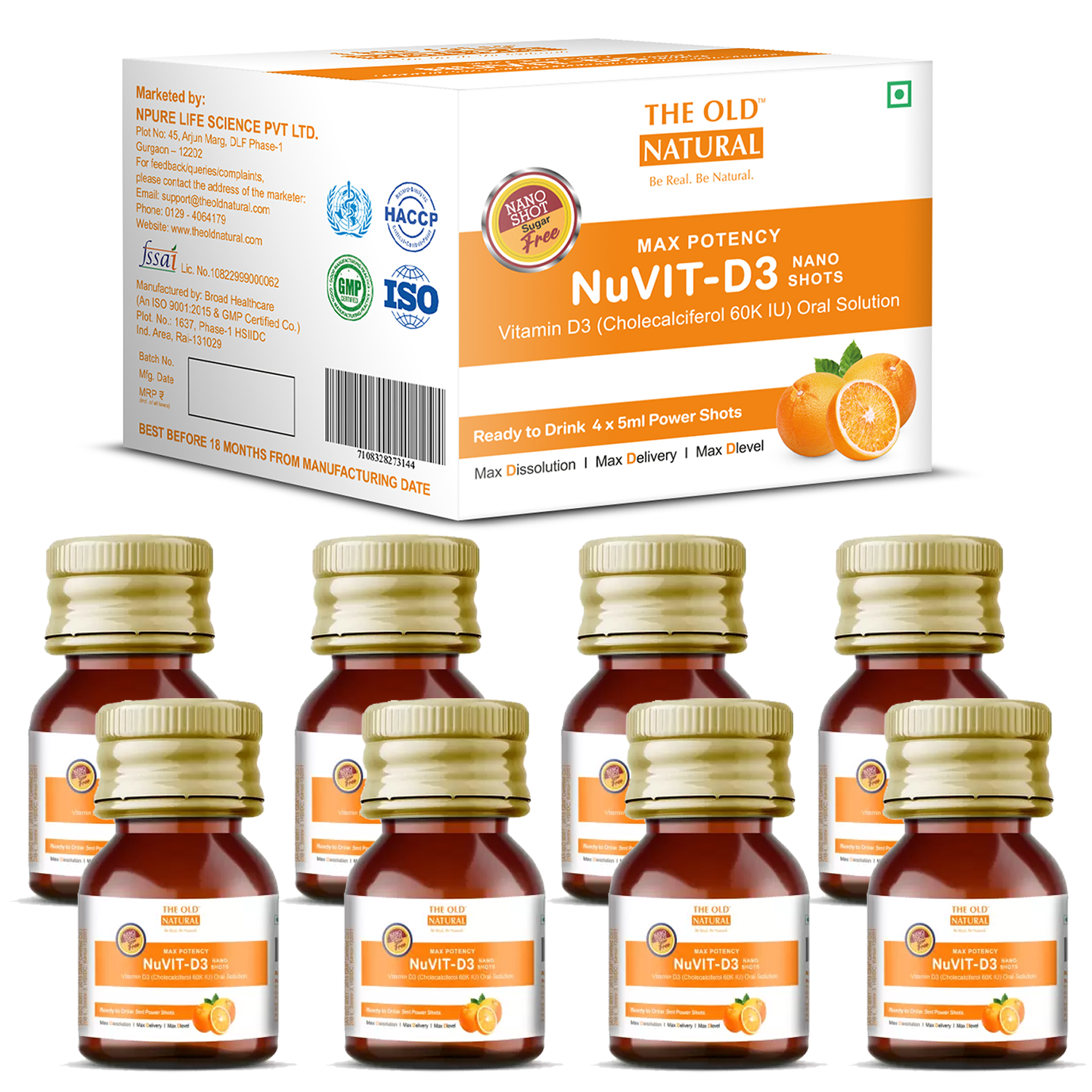 Nuvit D3 Vitamin D3 With 60k Iu, 4 Nano shots