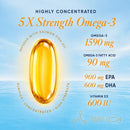 Salmega Omega-3 + Vitamin D3 Softgels | 1590mg Omega-3 with 900mg EPA, 600mg DHA & 600 IU Vitamin D3