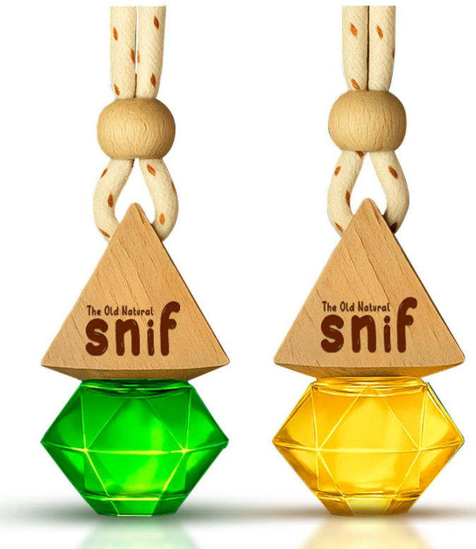 Snif Diamond Hanging Car Air Freshener with Refill Pack (Sandal Twig 10ml + 15ml Refill Pack)