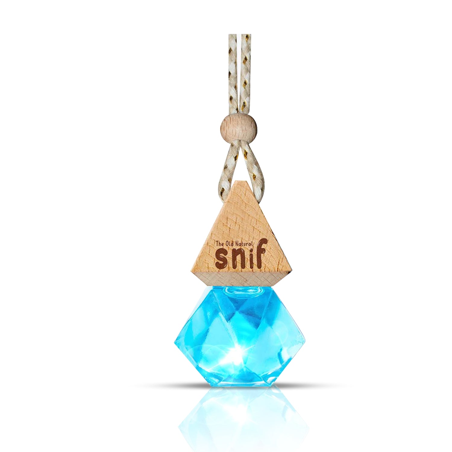 Snif Diamond Hanging Car Air Freshener with Refill Pack (Breezy Blue 10ml + 15ml Refill Pack)