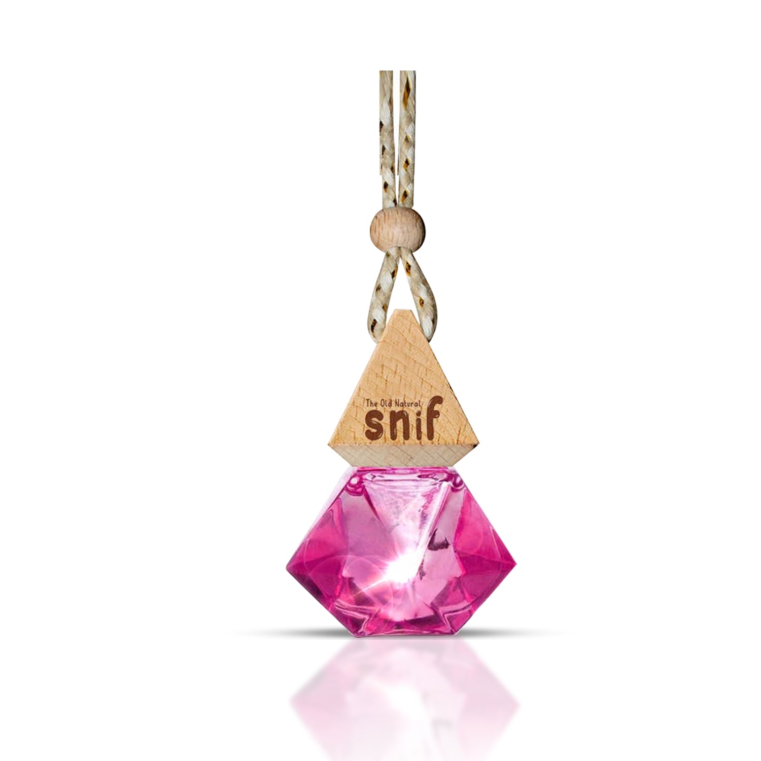 Snif Diamond Hanging Car Air Freshener with Refill Pack (Romantic Rose 10ml + 15ml Refill Pack)