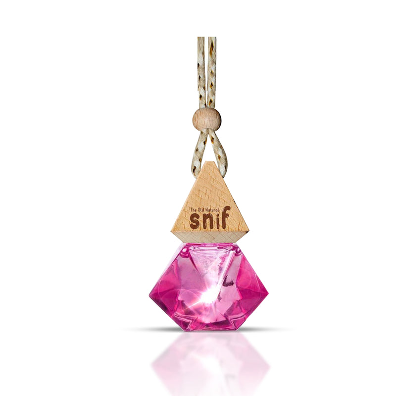 Snif Diamond Hanging Car Air Freshener with Refill Pack (Romantic Rose 10ml + 15ml Refill Pack)
