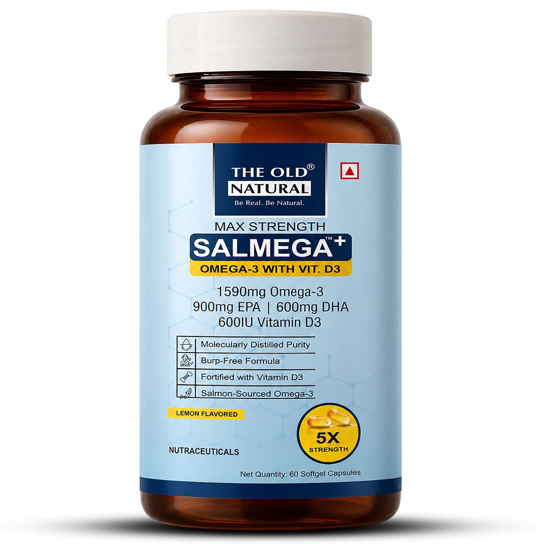 Salmega Omega-3 + Vitamin D3 Softgels | 1590mg Omega-3 with 900mg EPA, 600mg DHA & 600 IU Vitamin D3