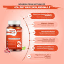 The Old Natural Biotin 10000mcg Enhanced Hair, Skin & Nails Health Veg Tablets for Radiant Beauty & Vitality (60 Tablets) (Pack of 1)