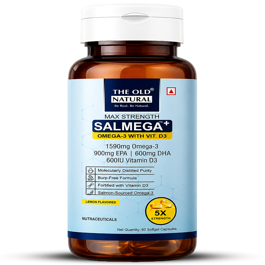 Salmega Omega-3 + Vitamin D3 Softgels | 1590mg Omega-3 with 900mg EPA, 600mg DHA & 600 IU Vitamin D3
