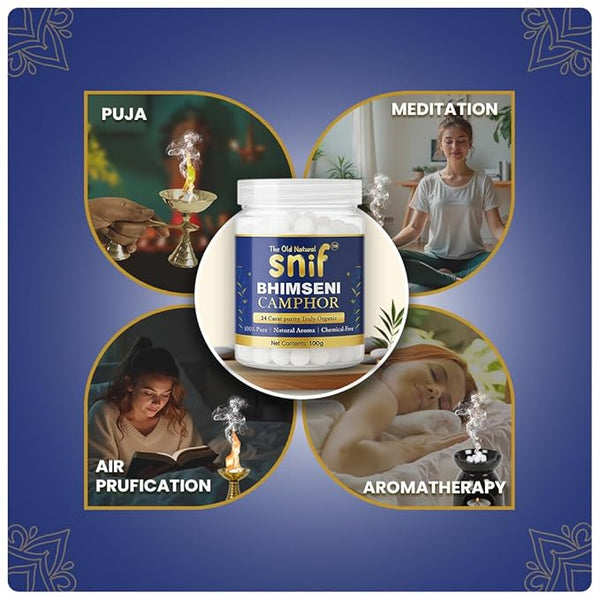 Snif Bhimseni Camphor Tablets | 100% Pure & Natural Camphor from Pine