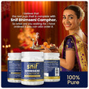 Snif Bhimseni Camphor Tablets | 100% Pure & Natural Camphor from Pine Tree Extract | Ideal for Pooja, Diffusers, Meditation & Aarti (100g)