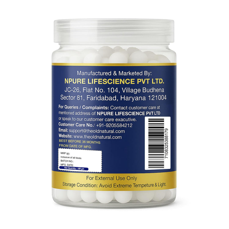 Snif Bhimseni Camphor Tablets | 100% Pure & Natural Camphor from Pine Tree Extract | Ideal for Pooja, Diffusers, Meditation & Aarti (100g)