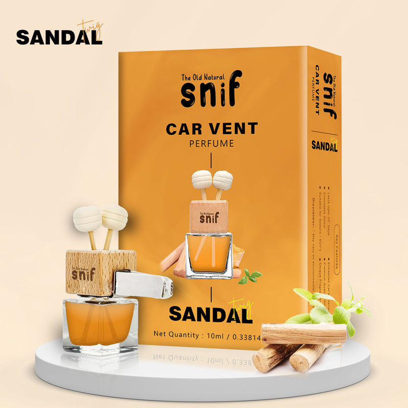 Twig Sandalwood Premium Vent Car Perfume - 10ml Luxury Car Fragrance Long-Lasting Car Air Freshener