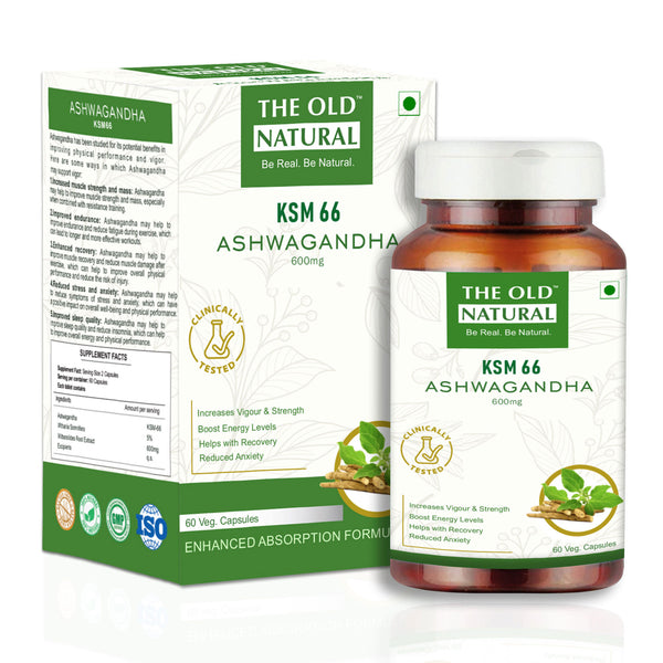 KSM-66 Ashwagandha 500 mg Veg Capsules | Extra Strength Natural Formulation | Support strength & energy | Withania Somnifera Extract - 60 Vegetarian Capsules