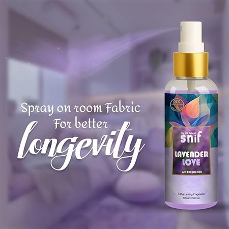 The Old Natural Snif Lavender Love Air Freshener Spray – 100ml | Calming Lavender Scent, Long-Lasting Fragrance for Home, Office & Car