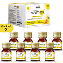 Nuvit D3 60K iu Shots ( 5ml*4 Shots ) | Pack of 2 | Sugar Free | Mango Flavour