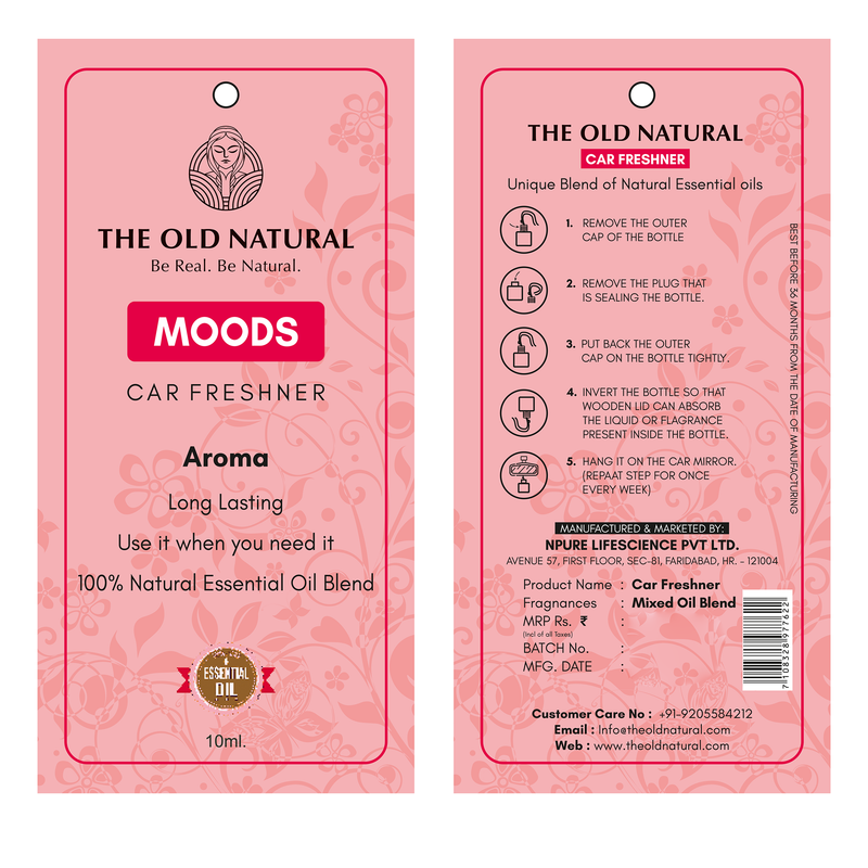 Moods Car Air Freshener with Essential Oil