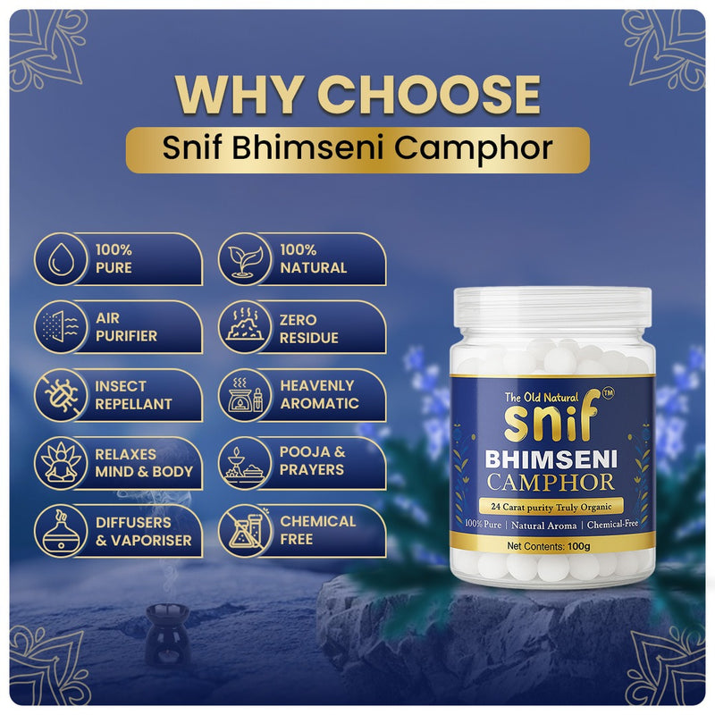 The Old Natural Snif® Bhimseni Camphor with Electric Diffuser | Parent (Diffuser Machine, 1)