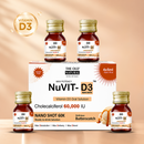 Nuvit D3 60K iu Shots ( 5ml*4 Shots ) Pack of 2, Sugar Free, Butterscotch Flavour.