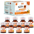 NuVit D3 60K iu Shots ( 5ml*4 Shots ) | Pack of 2 | Sugar Free | Orange Flavour