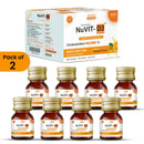 NuVit D3 60K iu Shots ( 5ml*4 Shots ) | Pack of 2 | Sugar Free | Orange Flavour
