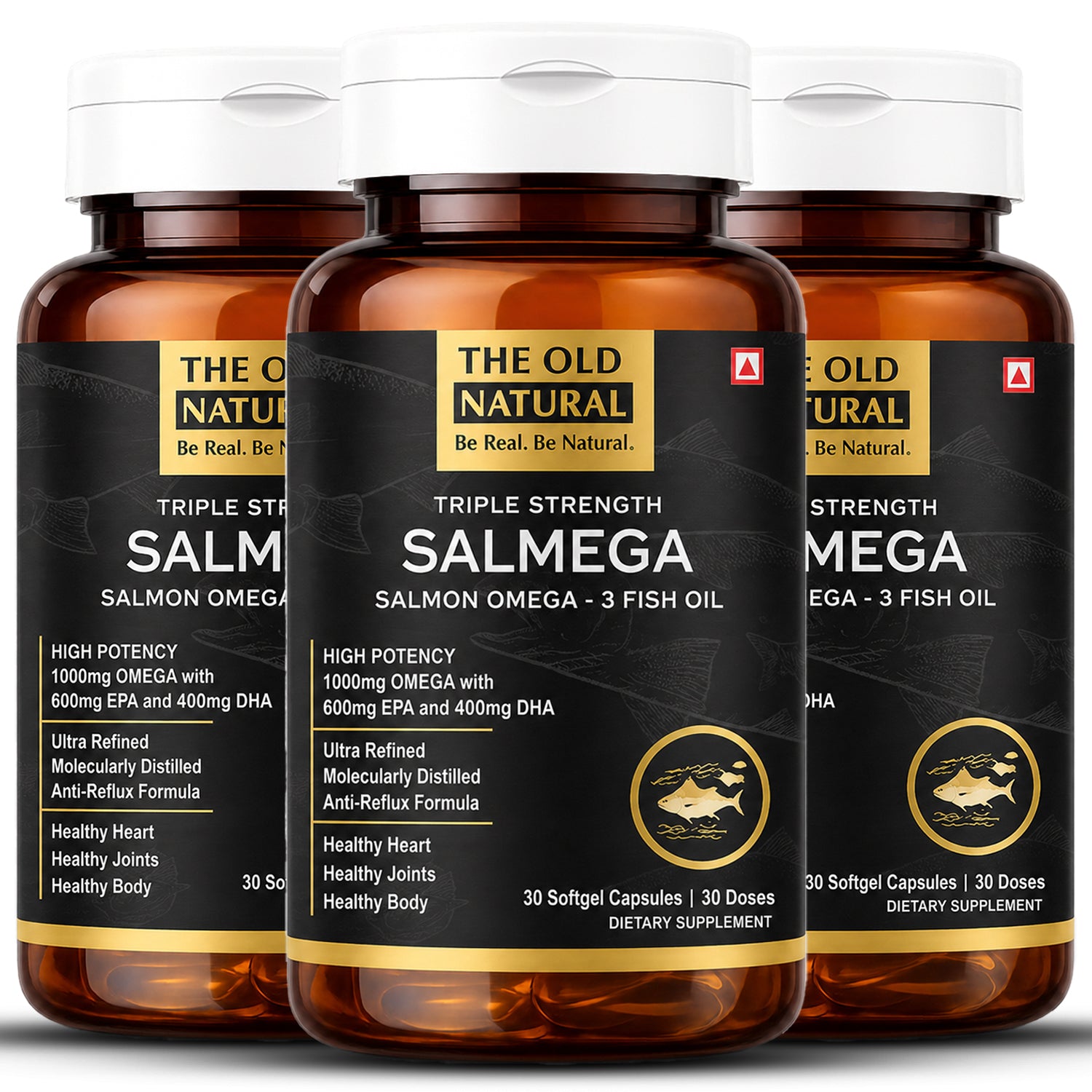 Salmega Triple Strength Salmon Omega-3 Fish Oil Capsules | EPA & DHA Support | 30 Softgel Capsules