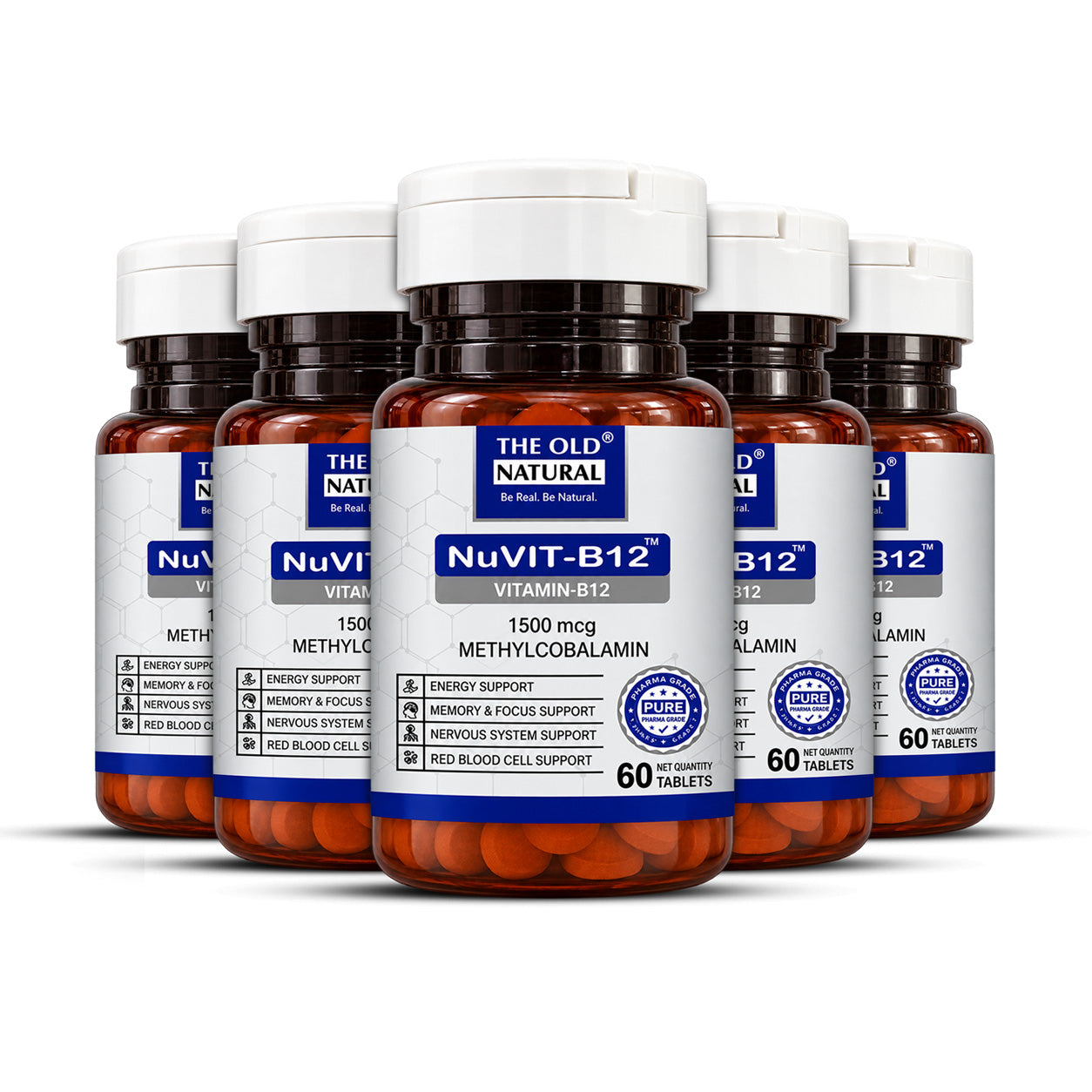 NuVIT-B12 Methylcobalamin 1500 mcg | Vitamin B12 Tablets | Energy, Focus & Nerve Support | 60 Tablets