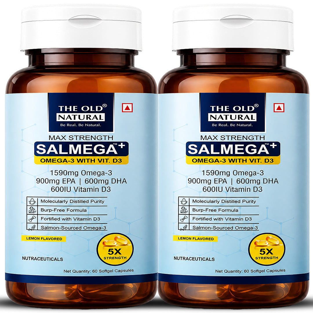 Salmega Omega-3 + Vitamin D3 Softgels | 1590mg Omega-3 with 900mg EPA, 600mg DHA & 600 IU Vitamin D3