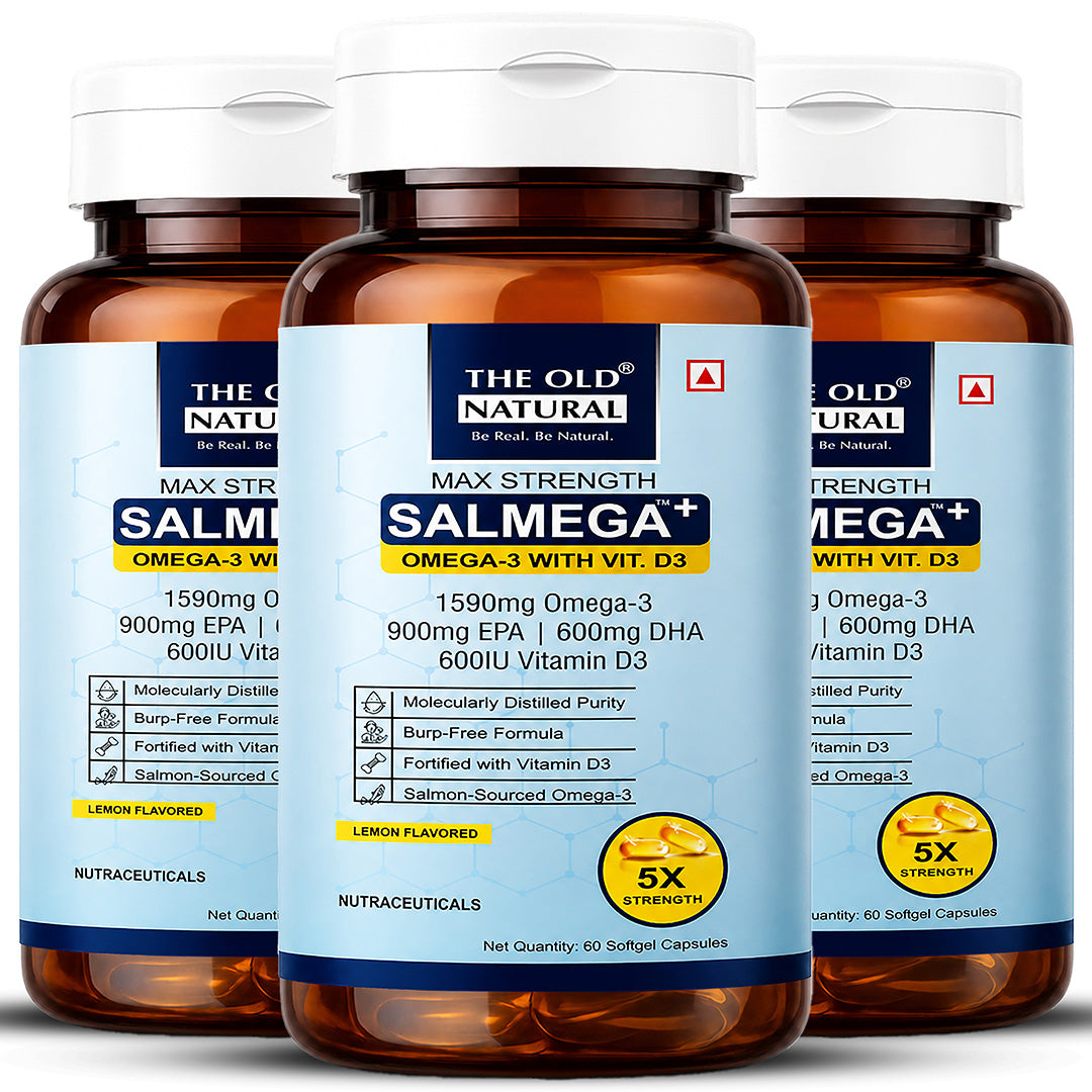 Salmega Omega-3 + Vitamin D3 Softgels | 1590mg Omega-3 with 900mg EPA, 600mg DHA & 600 IU Vitamin D3