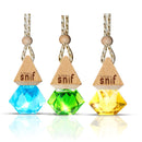 Snif Diamond Hanging Car Air Freshener with Refill Pack (Breezy Blue 10ml + 15ml Refill Pack)